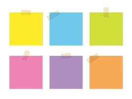 Colourful sticky notes paper icon illustration set vector