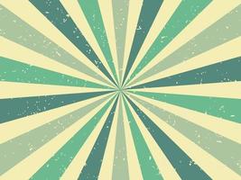 Green mint sunburst retro grunge background vector