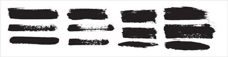 Black ink vector brush strokes