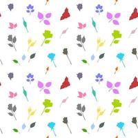 bright multicolored pattern with roses and leaves vector