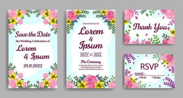 Template Wedding Invitation Set vector