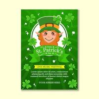 cartel del duende del día de san patricio vector