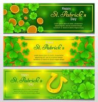 St. Patrick's Day Shamrock Banner Set vector