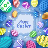 Cute Colorful Easter Egg Background vector