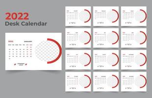 Desk Calendar template. The week start Monday on Sunday. Set of 12 Month. vector