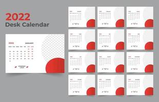 plantilla de calendario de escritorio. la semana comienza el lunes el domingo. juego de 12 meses. vector