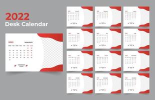 Desk Calendar template. The week start Monday on Sunday. Set of 12 Month. vector