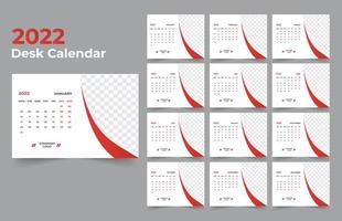 Desk Calendar template. The week start Monday on Sunday. Set of 12 Month. vector