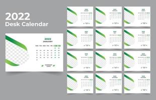 plantilla de calendario de escritorio. la semana comienza el lunes el domingo. juego de 12 meses. vector