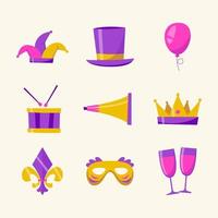 paquete de iconos de mardi gras vector