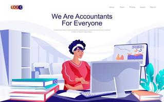 Accountants concept isometric landing page. Financial management, bookkeeping, audit and data analysis, 3d web banner with people scene. Vector illustration in flat design for website template