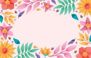 Spring Floral And Flower Colorful Background vector