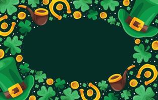 St Patrick's Day Shamrock Doodle Element Background vector