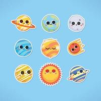 Cute Celestial Stickers Set vector