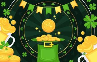 feliz día de san patricio fondo de trébol con concepto de trébol vector gratuito