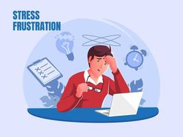 Busy man under stress frustrated vector