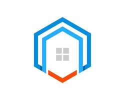 Abstract and simple shape with house inside vector