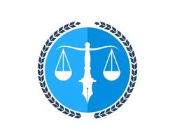 Circular wheat with pen and law scale vector