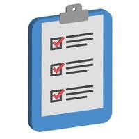 3D style checklist drawing, vector