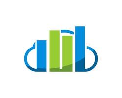 Simple cloud with financial bar inside vector