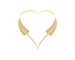 Two wheat bakery forming a love shape vector