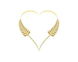 Two wheat bakery forming a love shape vector