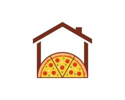 Simple house with delicious pizza inside vector