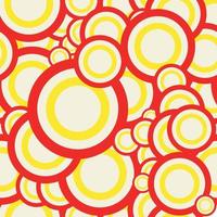 Yellow and red circles as seamless geometric background vector