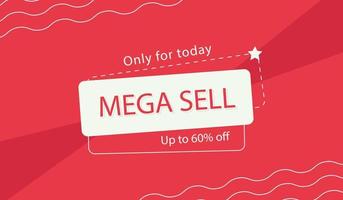 mega discount sale banner flyer vector