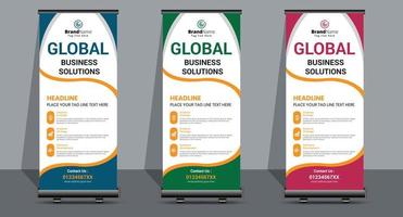 Creative Business Roll Up Signage Banner Template Design. vector