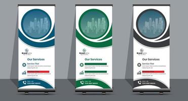 Creative Business Roll Up Signage Banner Template Design. vector