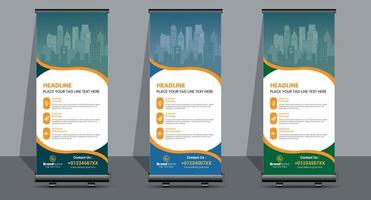 Creative Business Roll Up Signage Banner Template Design. vector