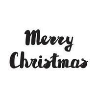 Handwritten phrase Merry Christmas Greeting Card with hand drawn lettering vector