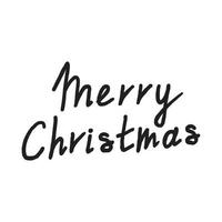 Handwritten phrase Merry Christmas Greeting Card with hand drawn lettering vector