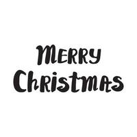 Handwritten phrase Merry Christmas Greeting Card with hand drawn lettering vector
