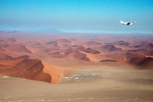 Beautiful aerial view of namib desert from an small airplane. Namibia photo
