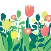 Illustration of Spring Flowers in the Garden vector