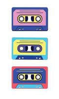 conjunto de cintas de audio retro vector