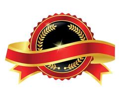 Vip Red Label with Ribbon and Laurel Wreath vector