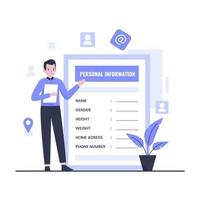 Flat design of Personal data information concept vector