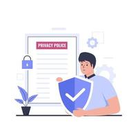 Privacy policy illustration design concept