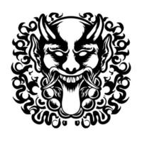 Ilustración de vector de cabeza de máscara de hannya japonesa