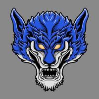 blue Wolf Head Vector illustration