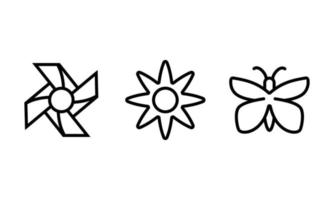 conjunto de iconos editables relacionados con actividades de jardinería vector