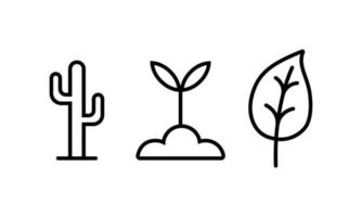 editable icon set related to gardening activities vector