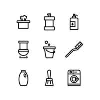 editable icon set for cleaning service applications interface vector