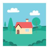 Simple illustration of the residential house vector