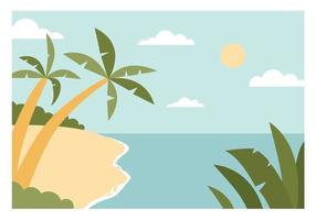 Vector illustration of the beach in summer