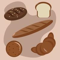 varian of bread illustration vector