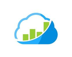 Simple cloud with finance chart inside vector